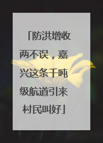 防洪增收两不误，嘉兴这条千吨级航道引来村民叫好