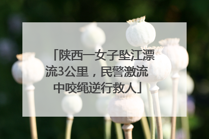 陕西一女子坠江漂流3公里，民警激流中咬绳逆行救人
