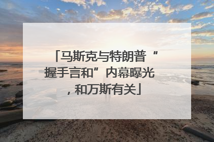 马斯克与特朗普“握手言和”内幕曝光，和万斯有关