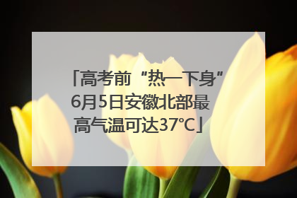 高考前“热一下身” 6月5日安徽北部最高气温可达37℃