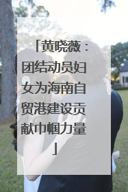 黄晓薇：团结动员妇女为海南自贸港建设贡献巾帼力量