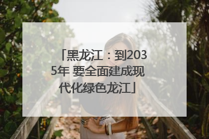 黑龙江：到2035年 要全面建成现代化绿色龙江