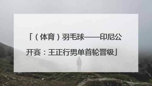 （体育）羽毛球——印尼公开赛：王正行男单首轮晋级
