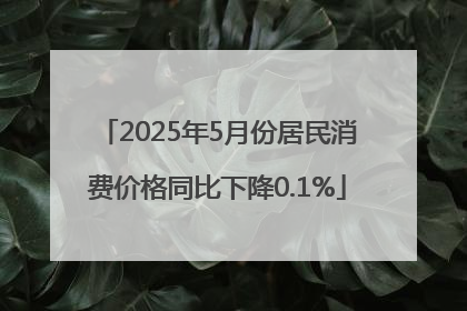 2025年5月份居民消费价格同比下降0.1%