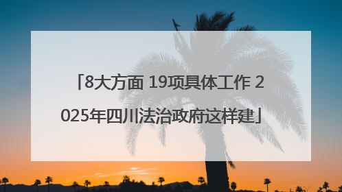 8大方面 19项具体工作 2025年四川法治政府这样建